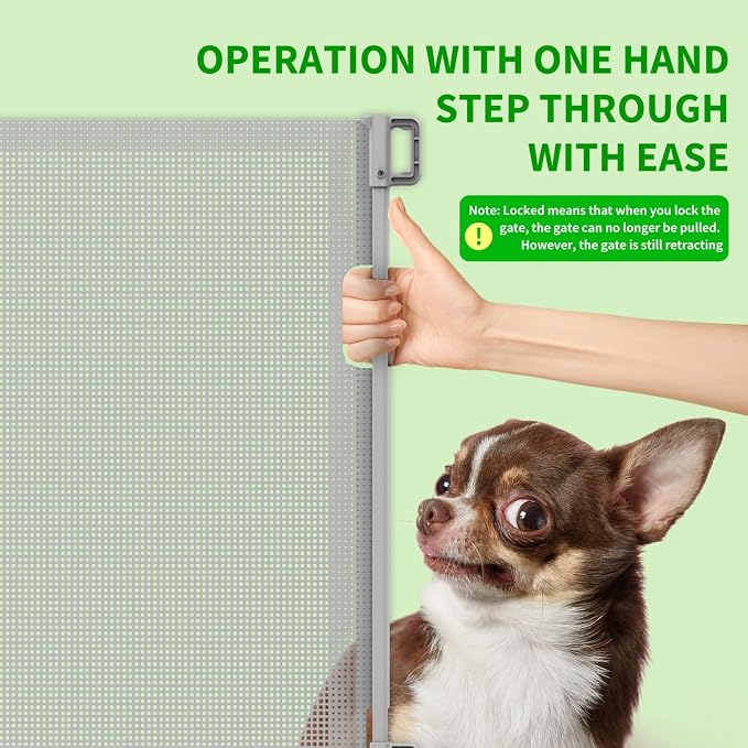 Retractable Baby Gate, Mesh Baby Gate or Mesh Dog Gate, 33" Tall Extends up to 55" Wide, Child Safety Gate for Doorways, Stairs, Hallways, Indoor/Outdoor (Grey, 86CMx140CM)