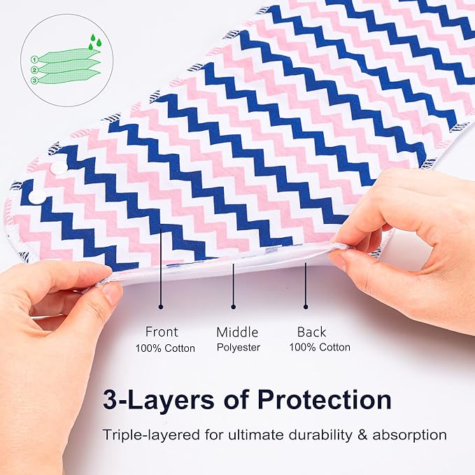 2-in-1 Burp Cloths and Baby Bibs - 6 Pack Large Super Absorbent Soft Cotton Burping Cloths for Spit Up, 3 Layers Thick Baby Burp Rags for Girls & Boys