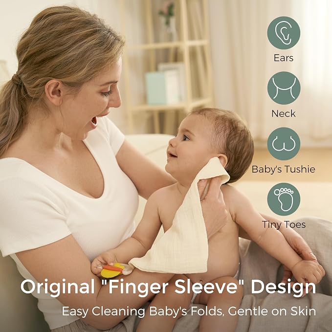 Momcozy Innovative Safety Fence Nursing Pillow & Soft & Absorbent Baby Washcloths