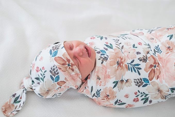 Copper Pearl Swaddle Blankets for Newborns | Soft Stretchy Receiving Blankets for Boys and Girls | Large 46 x 46 Inch Baby Blankets | Lightweight and Breathable Swaddles | Autumn