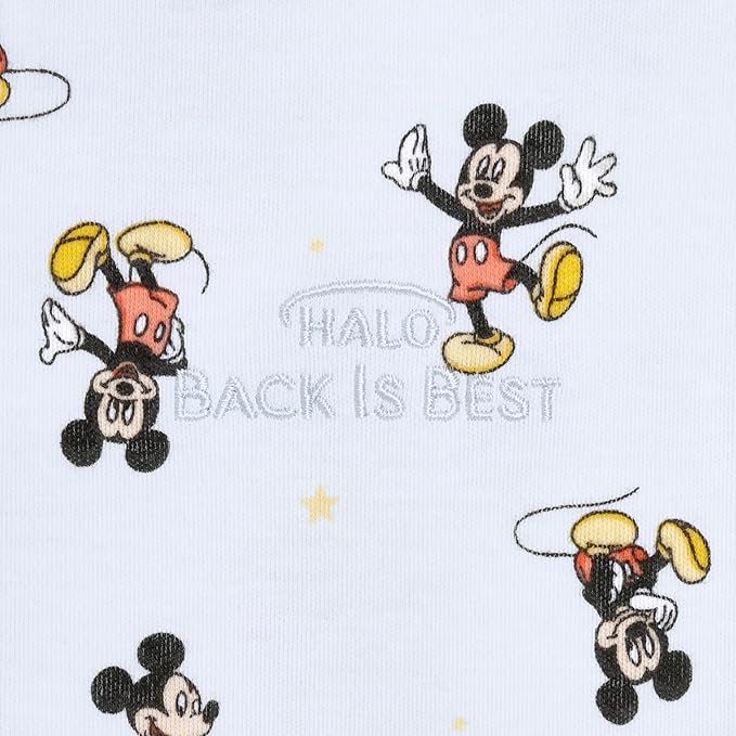 HALO Disney Baby 100% Cotton Sleepsack Swaddle, 3-Way Adjustable Wearable Blanket, TOG 1.5, Mickey Fun, Small, 3-6 Months
