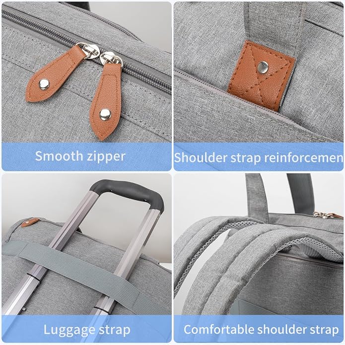 Diaper Bag with Changing Pad - Large Capacity Travel Diaper Bag Tote/Backpack for Mom and Dad