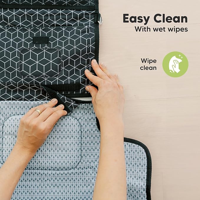 KeaBabies Portable Diaper Changing Pad, Travel, Car - Large Waterproof Baby Changing Mat, Wipeable, Padded, On The Go Travel Diaper Clutch Bag, Easy to Use Pockets for Newborn Essentials (Fox Vale)
