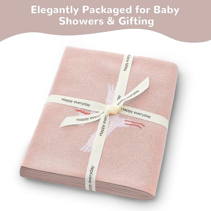 Receiving Baby Blanket,100% Luxury Cotton Knit Baby Blanket,Lightweight Cozy Neutral Swaddling Blanket for Newborns,Boys & Girls,Infant and Toddler