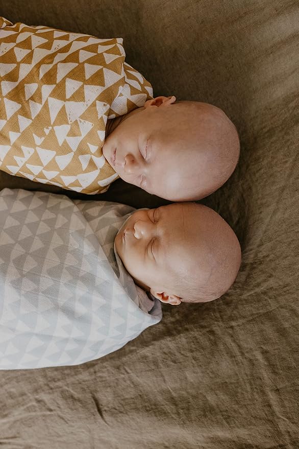 Mini Wander Swaddles for Newborns Muslin Swaddle Blankets - Breathable Soft Gender Neutral Receiving Blanket Baby Essentials | 47 x 47 Cotton - (Mountains (Honey Gold))