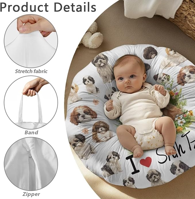 Puppy Nursing Pillow Cover Case Plush Breathable Breastfeeding Pillow Slipcover Fits Nursing Pillow Super Soft Snug Positioners for Baby Boy Baby Girl Feeding Cushion Cover