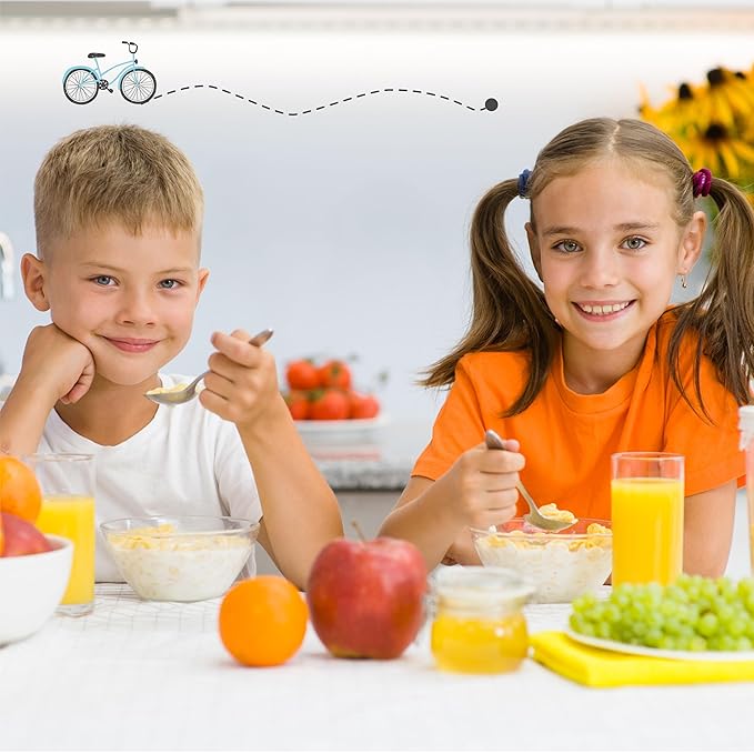 Kids Utensils Silverware Set ??2-Piece Toddler Silverware Includes 4 Forks 4 Spoons and 4 Kid-Friendly Knives - Cutlery Metal Flatware Set for Preschooler Baby Child