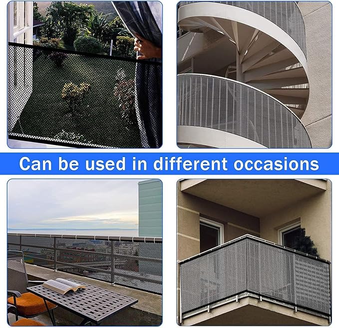 Baby Gate for Stairs, Banister Guard for Kids, Pets, Toys, 10ft L x 2.6 ft H, Mesh Netting Safety Net for Balcony Rail Stair, Stairway Net Baby Safety Products for Indoor & Outdoor (Black)