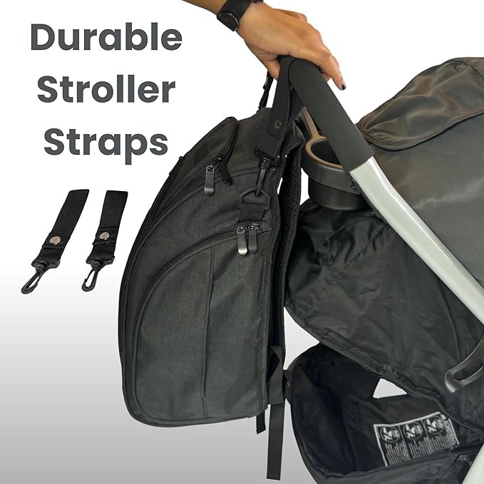 JOHAR Diaper Backpack - Spacious, Waterproof with Changing Pad, Insulated Pockets, Anti-Theft Pocket - Black