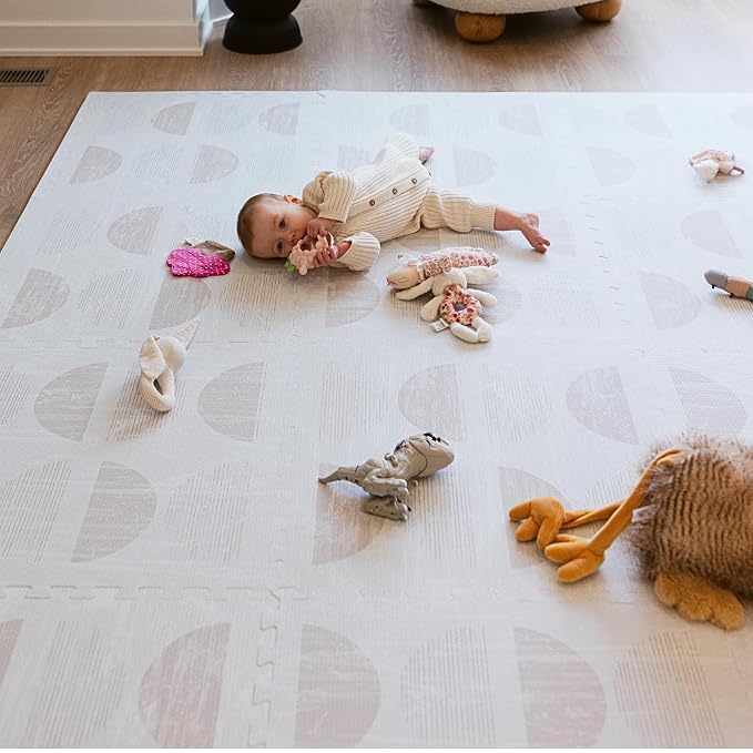 Little Landings Baby Play Mat for Floor - Aura Oat (4x6ft) - Premium EVA Foam Play Mat for Babies & Toddlers (Ages 0-5+) Non-Toxic Playmat for Tummy Time, Crawling & Playroom - Stylish & Comfortable
