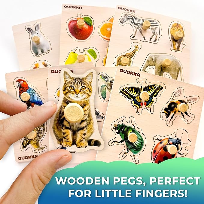 QUOKKA Multipack of 10 Peggeg Kids Puzzles for Boys and Girls