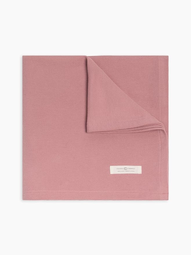 Colored Organics Baby Organic Cotton Swaddle - Infant Receiving Blanket - Punch Waffle
