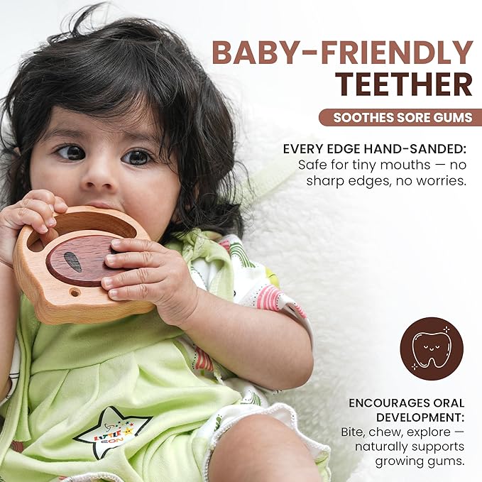 First Baby Rattle for Newborn (0?? Months) ??Natural Wooden Sensory Toy for Babies ??Gentle Rattle Sound, Safe First Handheld Infant Toy Gift