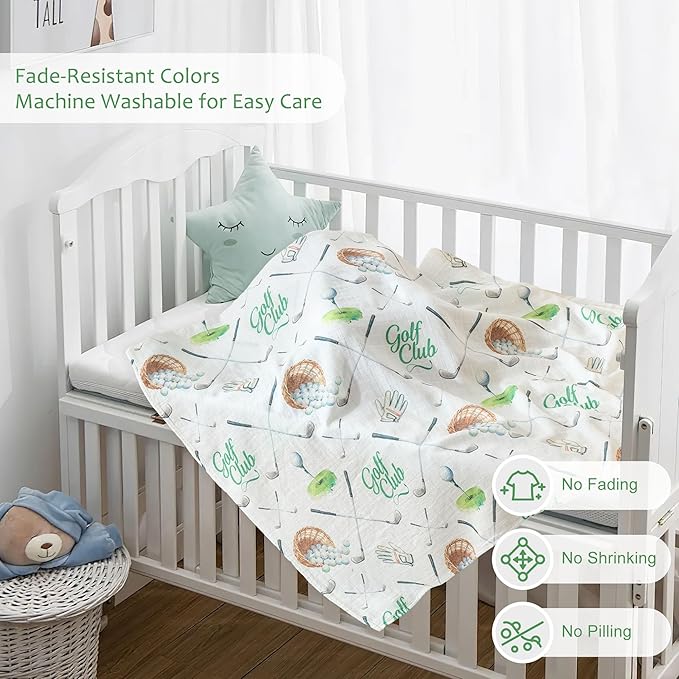 Muslin Swaddle Blankets for Newborn, Large 47"x47" Soft Breathable Bamboo Cotton Baby Blanket, Lightweight Receiving Blanket for Boys and Girls, Perfect Putt