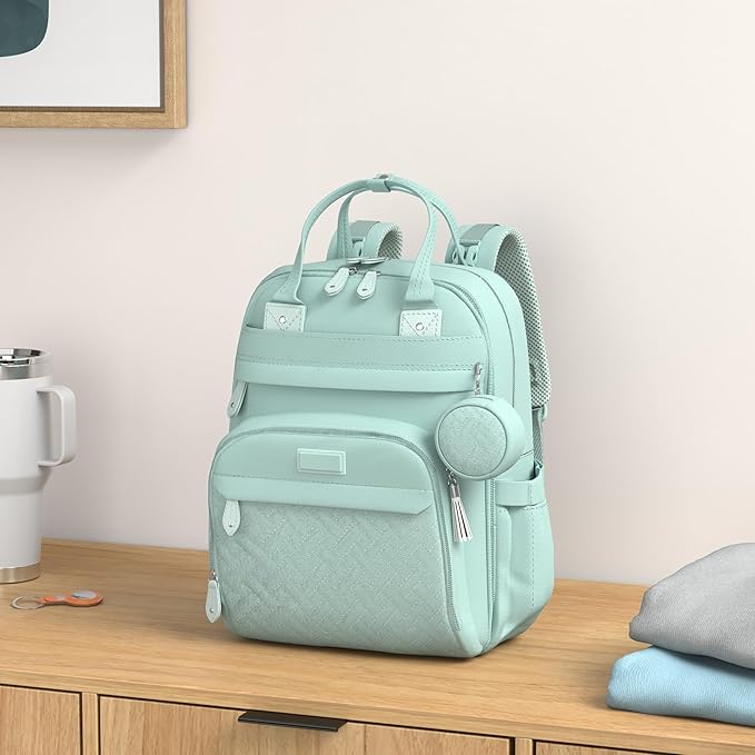 BabbleRoo Diaper Bag Backpack - Baby Essentials Travel Bag - Multi Function Water Resistant Diaper Bag, Travel Essentials Baby Bag with Changing Pad, Stroller Straps & Pacifier Case ??Sage Green