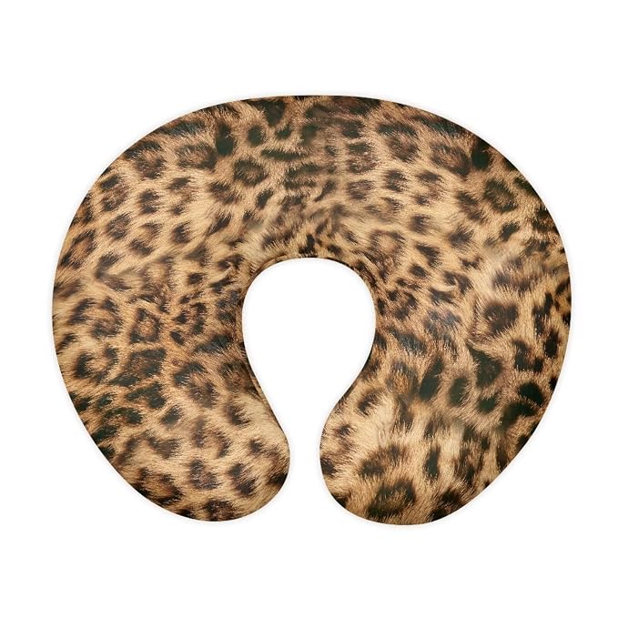 Leopard Print Brown Breast Feeding Pillow Covers with Hidden Zipper Stain Resistant Skin-Friendly Cover for Boys Girls Newborn Nursing Pillow Case for Home Sofa Decor