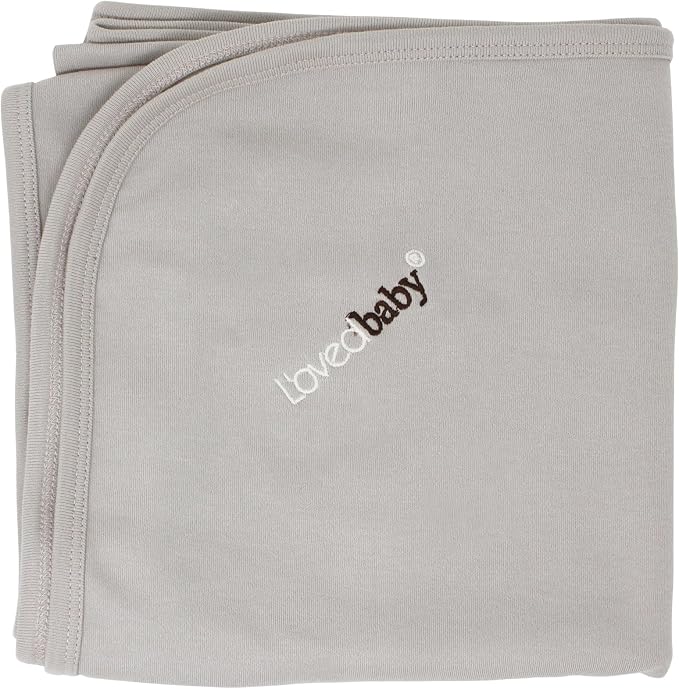 L'ovedbaby Unisex Baby Organic Cotton Swaddle Blanket, GOTS Certified, 37" x 37" Super Soft & Hypoallergenic