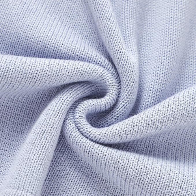 Hadetoto Baby Blanket Soft Cozy Cotton Cable Knit Crochet Receiving Crib Nursery Swaddling Blankets for Newborn Boys Girls (Baby Blue)