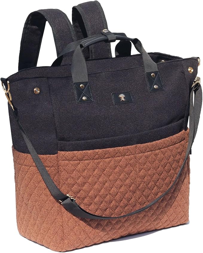 ESVAN Diaper Tote Bag Totepack Backpack Crossbody Bag 3 in 1 for Women Laptop Backpack Multifunctional with Insulated Pockets
