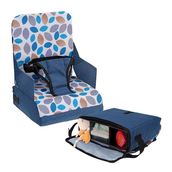 Dreambaby Grab ?˜N Go Kids Booster Seat ??Portable Travel Toddler High Chair for Dining (6M-3Y) with Storage & Shoulder Strap ??Lightweight and Compact