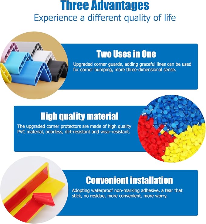 Wall Corner Edge Protector 4 Pack,1.57x1.57x23.62x0.28 inch Soft Baby Proof Corner Guards for Sharp Edges, Self-Adhesive Corner Protectors for Home, Kindergarten,Thickness-7mm(0.28 in)