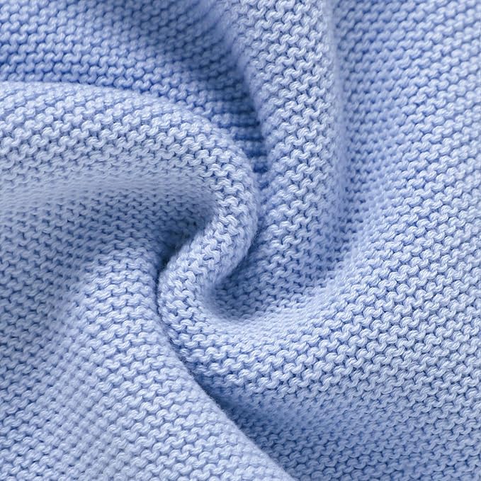 Neiwech Sheep Snuggle Loveys for Babies Cotton Baby Security Blanket for Newborn Infant Boys Girls Blue