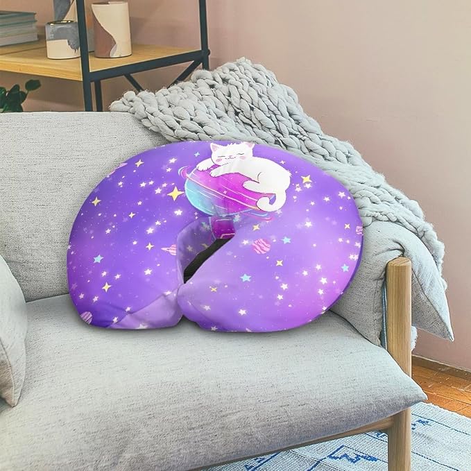 Purple Cat Nursing Pillow Cover for Feeding Pillow U-Shaped Breastfeeding Pillow Cover Hidden Zipper Design Soft and Skin-Friendly