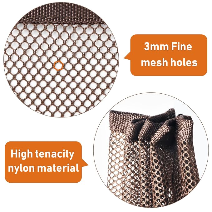 Banister Guard 6.6ft x 2.6ft Child Safety Net Balcony Stair Railing Proof Mesh for Kids, Toys, Pets, Brown