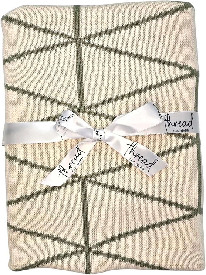 The Isometric Blanket - 100% Organic Cotton Baby Blanket, American Made, 30x40in - Bassinet, Crib, Stroller - Gift Registry Baby Shower for Newborns and Kids