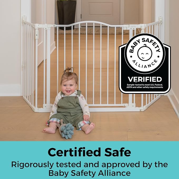 Toddleroo by North States - 6-Bar Extension for Deluxe Décor Gate: 15 Inch Baby Gate Extension - Add Up to 6 Extenders - White