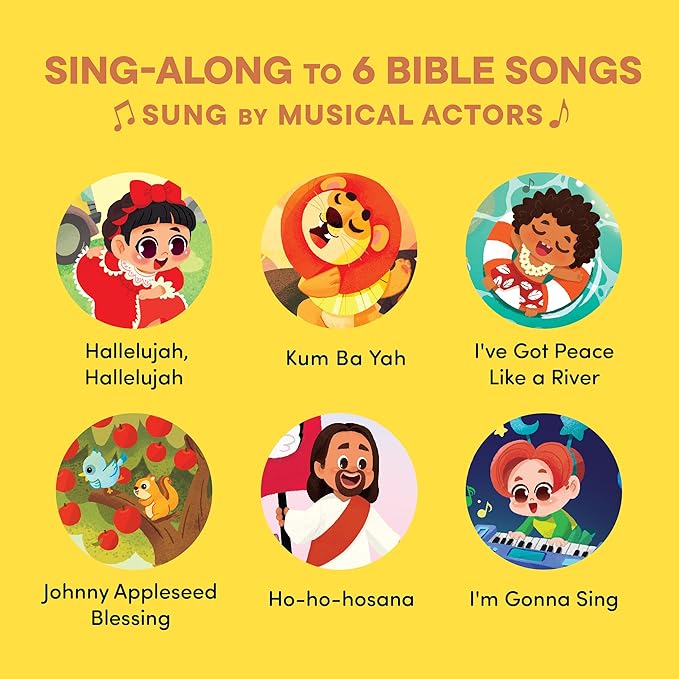 Praise The Lord Christian Sound Books for Kids - 6 Bible Songs for Toddlers ??Christian Gifts for Kids - Baby Bible for Baptism, Christening, Dedication Gifts, Sunday School, Preschool Homeschool