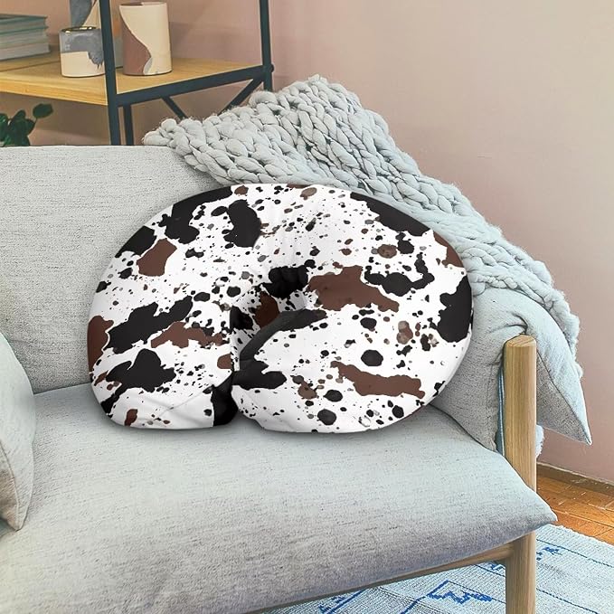 Breastfeeding Pillow Cover with Black Brown Cow Stripes Print Baby Breastfeeding Slipcover Infant Newborn Nursery Bottle Pillowcase Easy to Use and Dustptoof