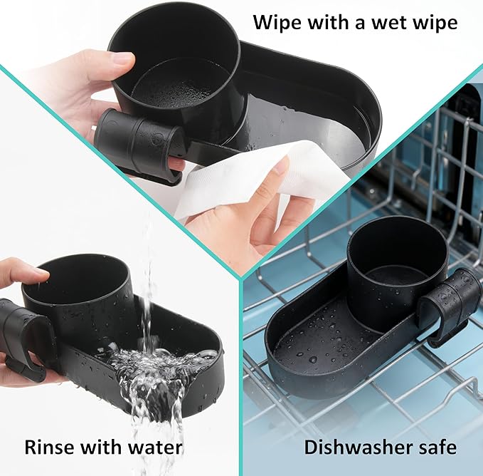 Wonderfold Wagon Snack Tray with Spill-Proof Cup Holders - Compatible with WONDERFOLD W2 & 4 Elite (2 & 4 Seats) | Kid Snacks & Drinks Tray, Detachable, Easy Install, Dishwasher Safe (2-Pack)