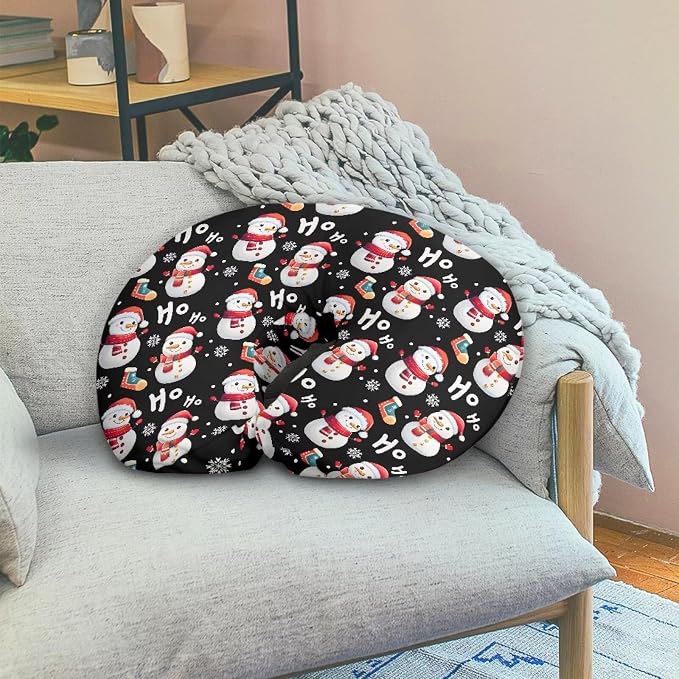 Xmas Snowman Breastfeeding Pillow Cover Nursing Cover for Newborn Girls Boys Super Soft and Comfortable Slipcover Gift, 2 Packs