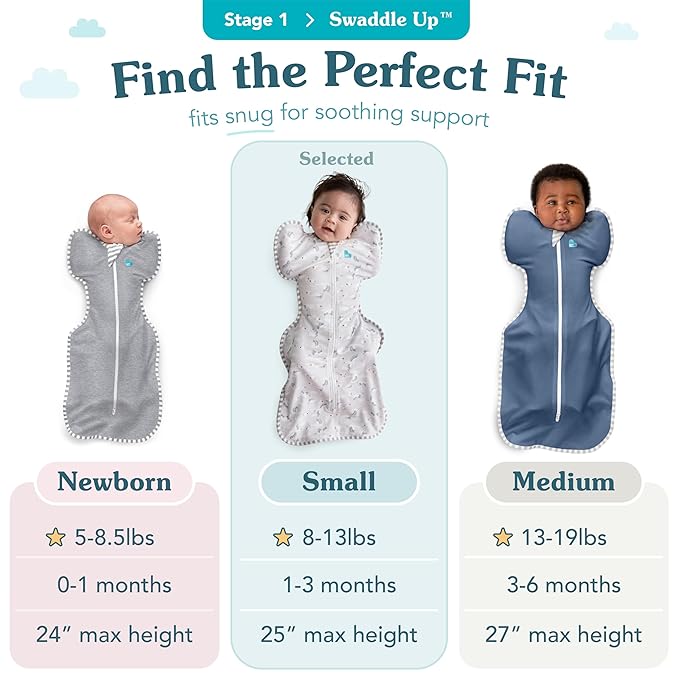 Love to Dream Swaddle UP, Baby Sleep Sack 10. TOG, Self-Soothing Swaddles for Newborns, Improves Sleep, Snug Fit Helps Calm Startle Reflex, Newborn Essentials for Baby, Small 8-13lbs, Moon Olive