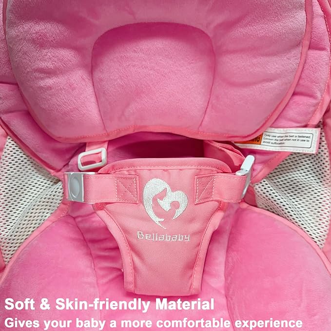 Bluetooth Baby Swing for Infants, Compact & Portable Pink Baby Girl Swing, 3 Seat Positions, 5 Swing Speed, 10 Music, Remote Control, Plug-in Power, Reversible Cushion, mecedora eléctrica para Bebe