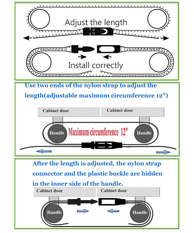 Multi-Functional Magic Buckle, Baby Safety Lock for The Door, Two-Door Refrigerator, Oven and Children's Safety Fence, Etc., or for The Fixed Baby Luggage (3 Pack Black)