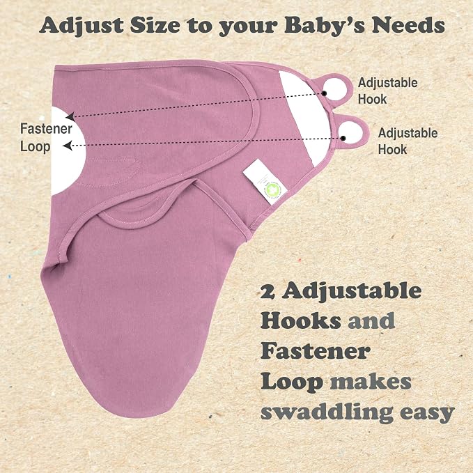 Swaddles for Newborns – 4-Pack Infant Swaddles 0-3 Months – Adjustable Swaddle Sleep Sack with Zipper – Soft Organic Cotton Baby Wrap for Safe & Cozy Sleep