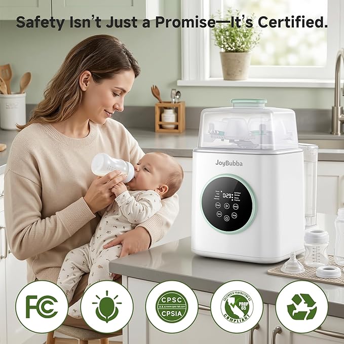 JoyBubba【Upgraded】Baby Bottle Washer, Sterilizer and Dryer, All-in-One Pro Cleaning Machine for Bottles, Pump Parts & Baby Essentials, Effortless Care, Replaces Hand Washing, 60 Cleaning Tablets.