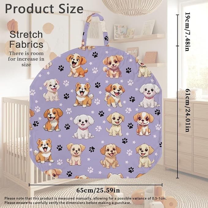Cute Puppy Nursing Pillow Cover Floral Neutral Breastfeeding Pillow Cover Fits 26in*24in Nursing Pillow for Baby Boy Girl,Neutral Baby Nursing Pillow Cover Pillow Not Included