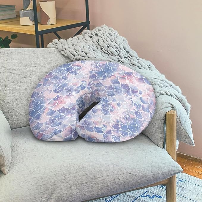 Nursing Pillow Cover for Baby Boys Girls, Mermaid Scales Breastfeeding Pillow Slipcover Cushion Cover, Soft Fabric Fits Snug On Infant, Fits for Nursing Pillow Newborn