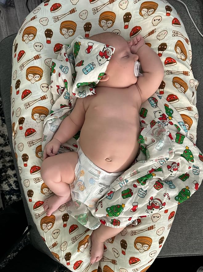 Muslin Swaddle Blanket for Unisex, Soft Breathable and Skin-Friendly Baby Swaddles for Boys & Girls, Baby Blanket, Newborn Receiving Blanket, Christmas Blankets Babies, Large 42 x 47 inches