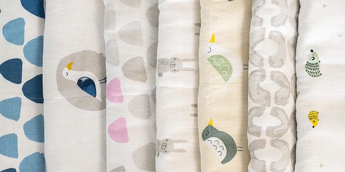Organic Muslin | Cotton Blanket, Kids, Baby, Quilt, Triple Layer Muslin, Bed, Crib, GOTS Certified, Organic Cotton (Graphic)