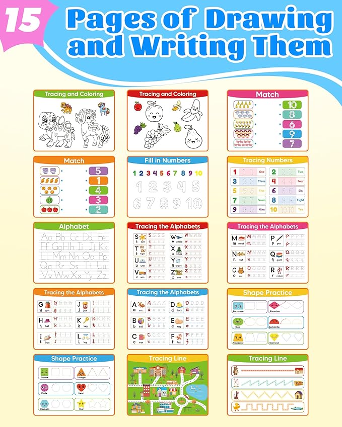 Walenced Busy Book for Toddlers - Preschool Learning Activities, Coloring Activity Books for Kids Ages 3-5, Montessori Autism Sensory Travel Educational Toys, Gifts for 3 and Up Boy Girl