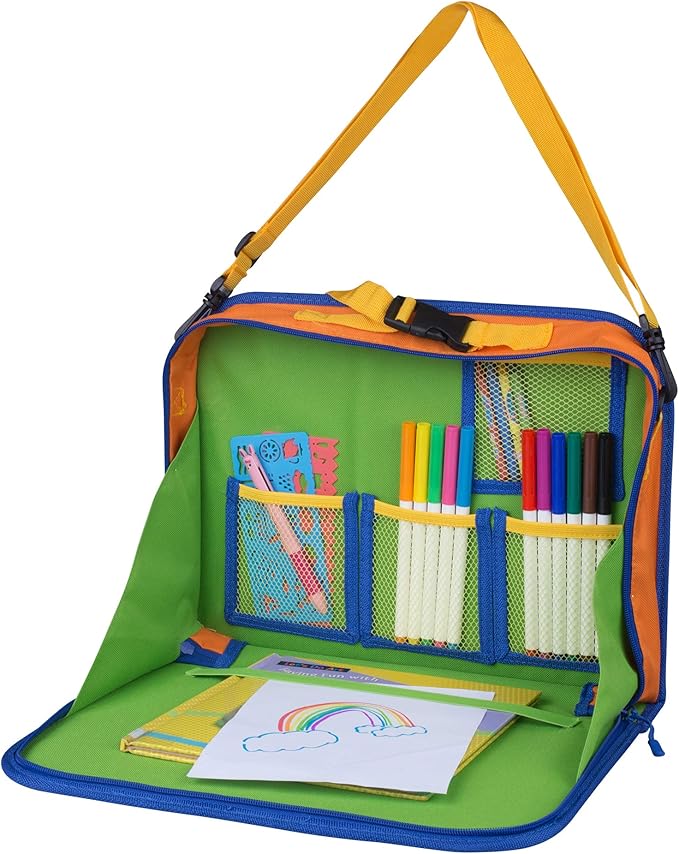 Car Organizer Back Seat for Kids & Tablet Holder for Car with Kick Mats & Lap Tray ??Car Accessories Interior Must Have Road Trip Essentials (Age 3+) ??Fold Away Tray with Car Seat Pocket Holders