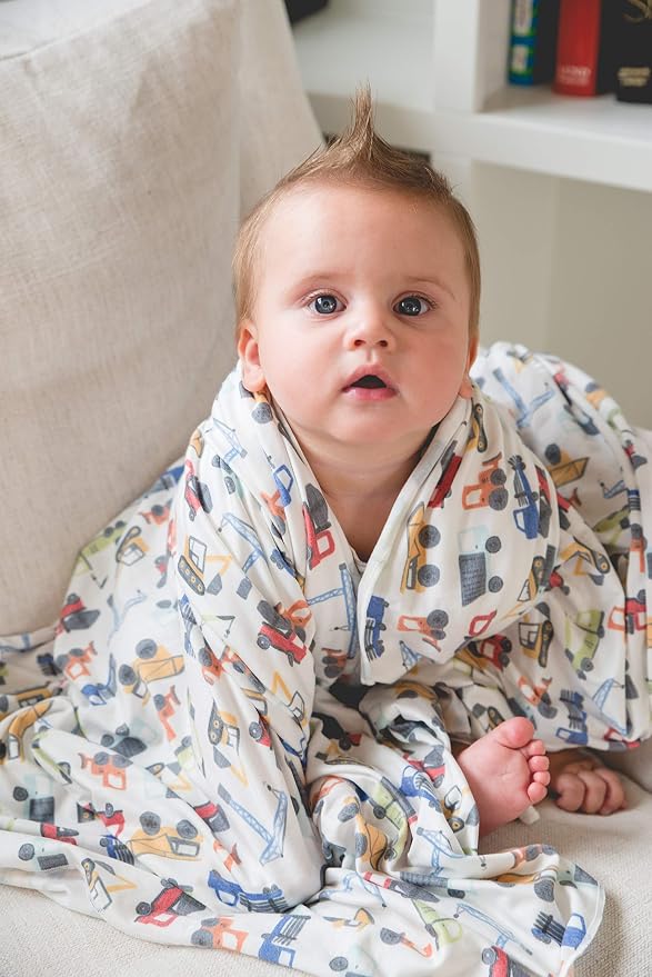 Copper Pearl Swaddle Blankets for Newborns | Soft Stretchy Receiving Blankets for Boys and Girls | Large 46 x 46 Inch Baby Blankets | Lightweight and Breathable Swaddles | Diesel