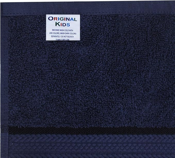 ORIGINAL KIDS Hooded Bath Towel Wrap - 2 Pack - Ultra Soft 100% Cotton Terry Large Oversized Hooded Kids Towel - Shower Pool Beach - 579 GSM Absorbent Quick Dry Plush Gift - 30 x 54 - Navy