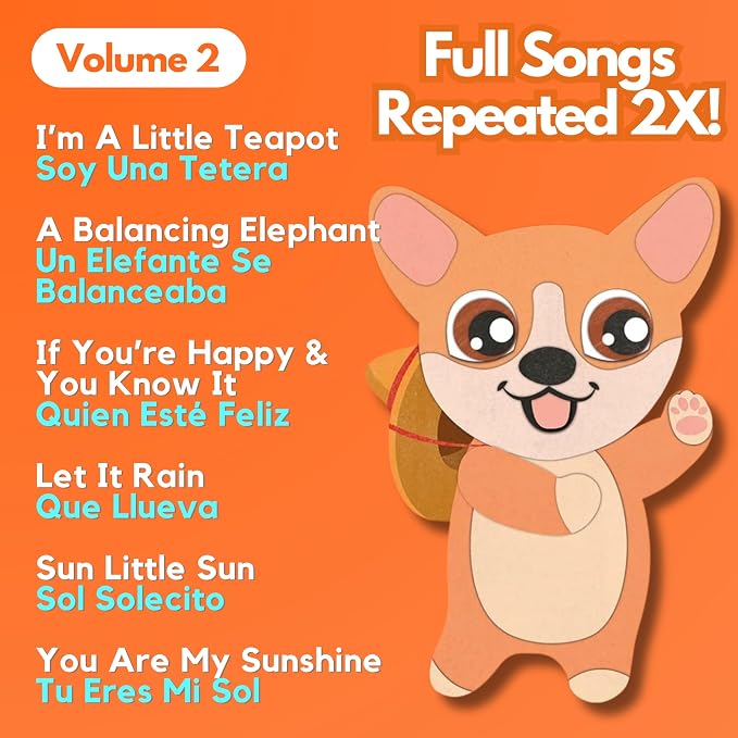 Coco Learns Spanish Vol. 2 — Interactive Sound Board Book for Toddlers 1-3, Bilingual English & Spanish Songs & Music, Talking Musical Book, Musical Toy Gift for Babies & Kids