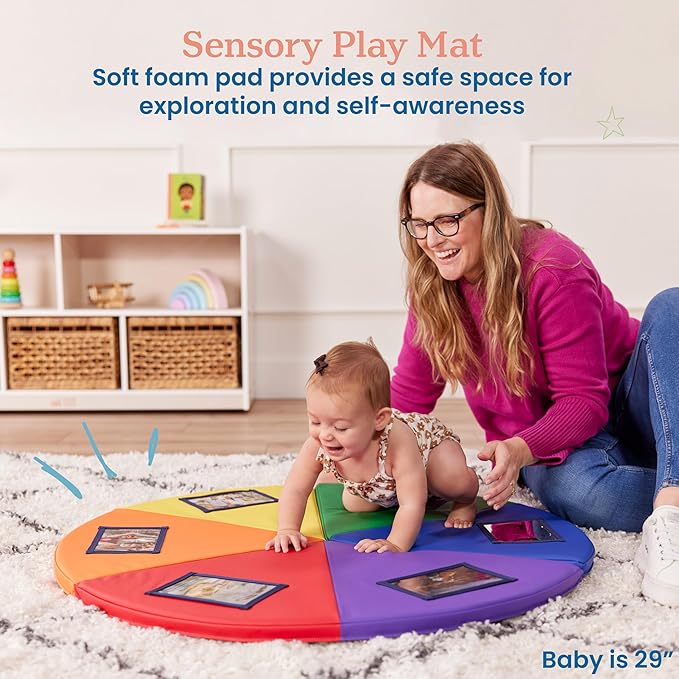 ECR4Kids SoftZone Picture Me Folding Activity Play Mat, Daycare Essentials, Assorted