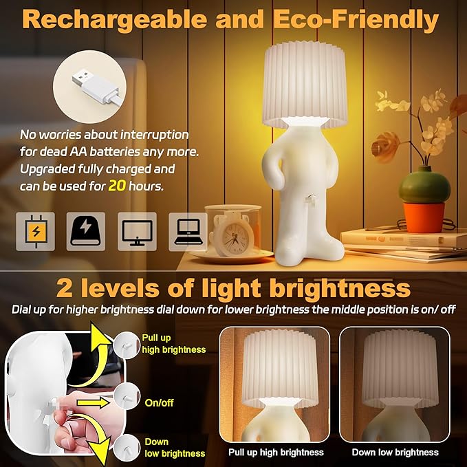 OMG that D*ck Switch Rechargeable Night Light, Upgraded Wireless LED Lamp with 2 Brightness Modes, White Elephant Gifts for Adults Novelty Gag Gift Birthday Gifts for Men Women (White)
